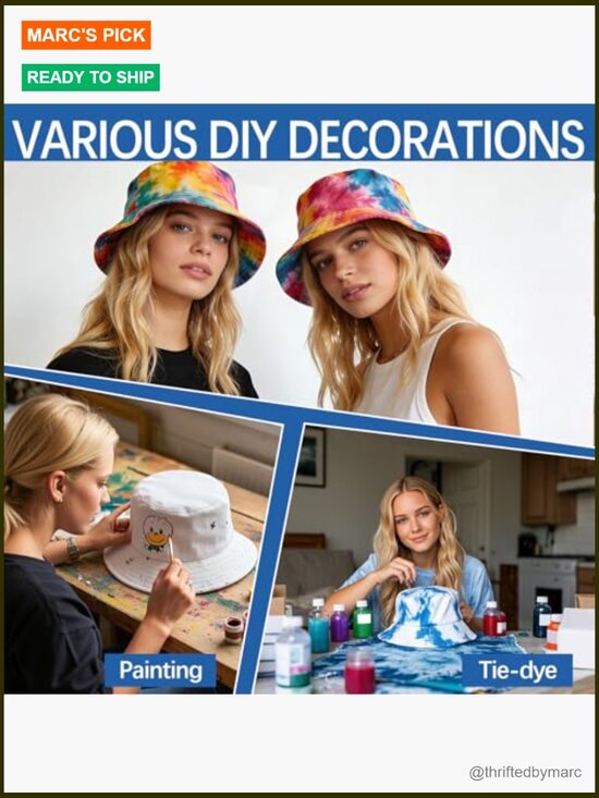 Cotton Bucket Hat UV Protection Packable Breathable Unisex Beach Camping main image 5